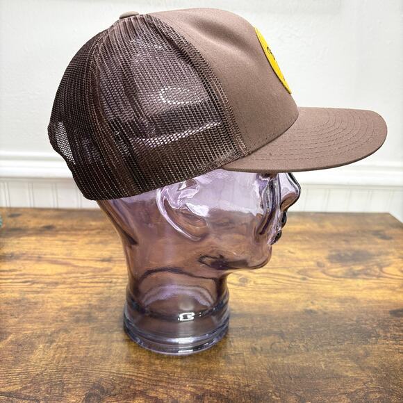 Brixton Manufacturing Co Trucker Hat Skater Skateboard Mesh Snapback Brown Cap - Picture 10 of 13